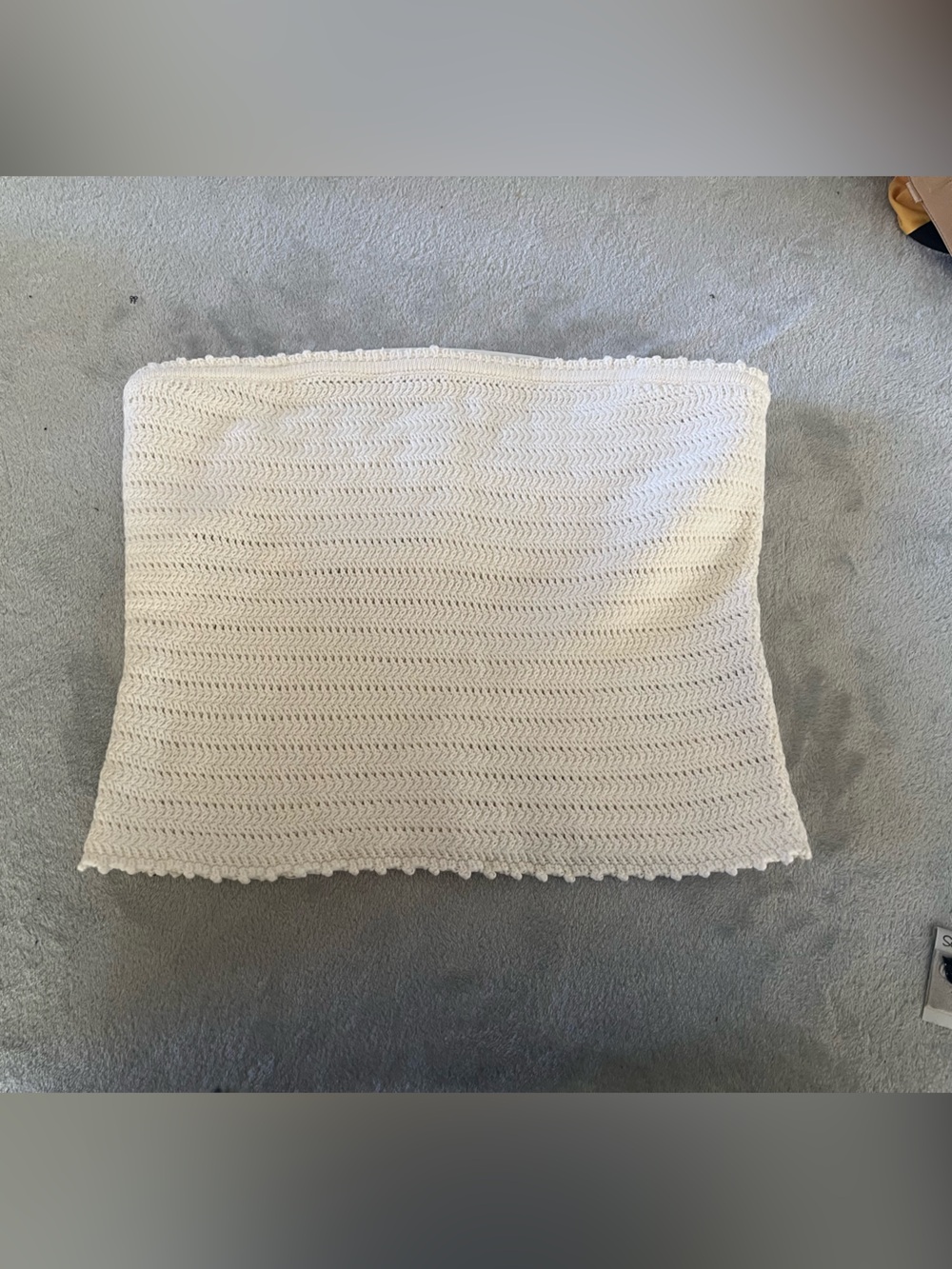 Abercrombie & Fitch White Crochet Strapless Crop Top